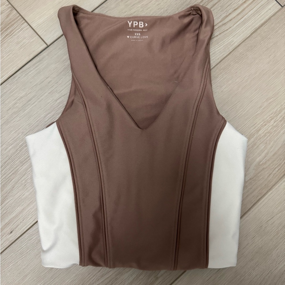 Women's Mauve and White Top